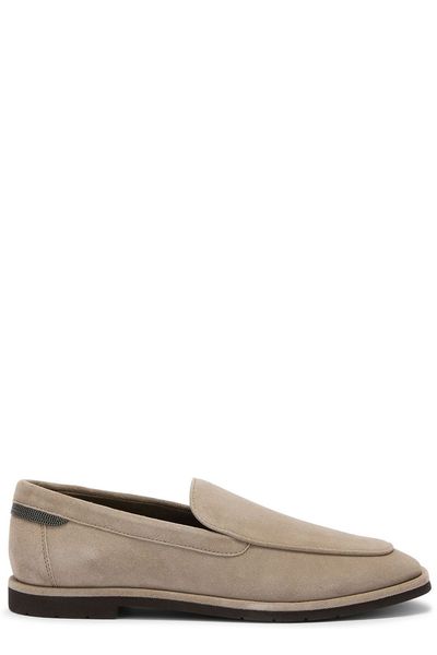 Brunello Cucinelli Almond Toe Slip-On Loafers