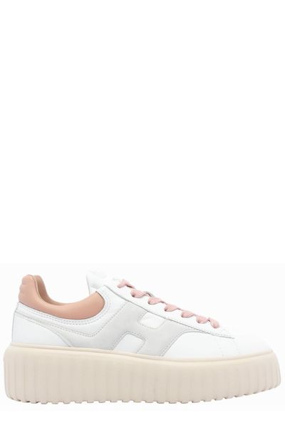 Hogan H-Striped Round Toe Sneakers