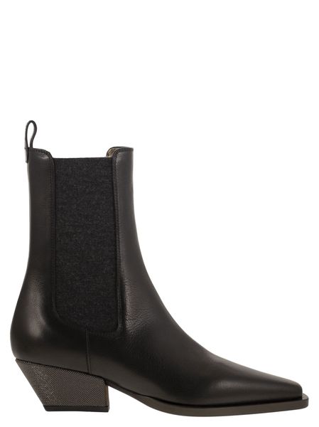 Brunello Cucinelli Pointed Toe Ankle Boots