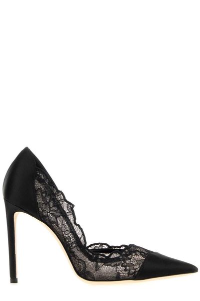 Jimmy Choo Brigitte Lace Satin Pumps