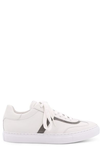 Brunello Cucinelli Precious Detailed Lace-Up Sneakers