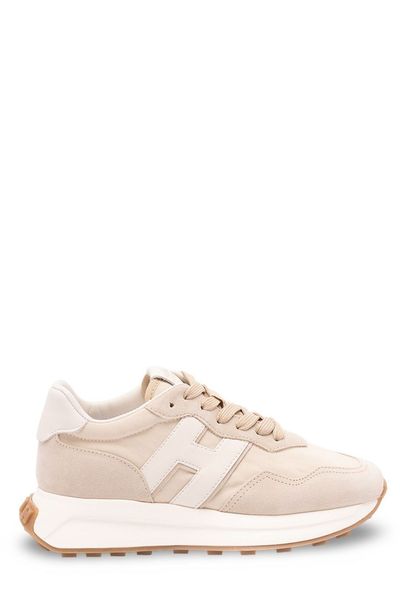 Hogan Logo Patch Lace-Up Sneakers