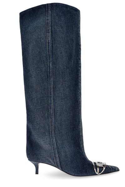 Diesel Pointed Toe Denim Boots