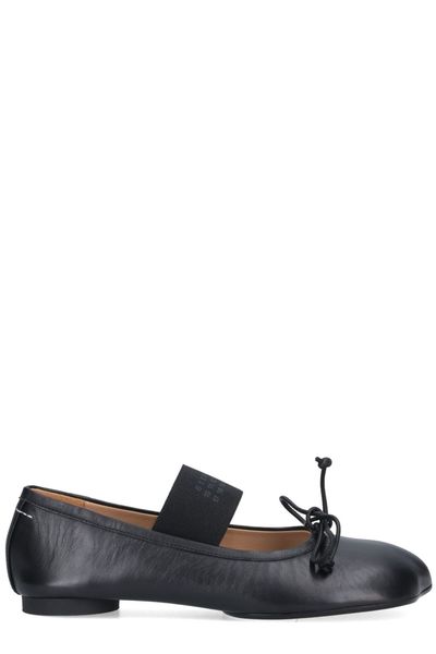 MM6 Maison Margiela Anatomic Numbers-Motif Bow-Detailed Ballerinas