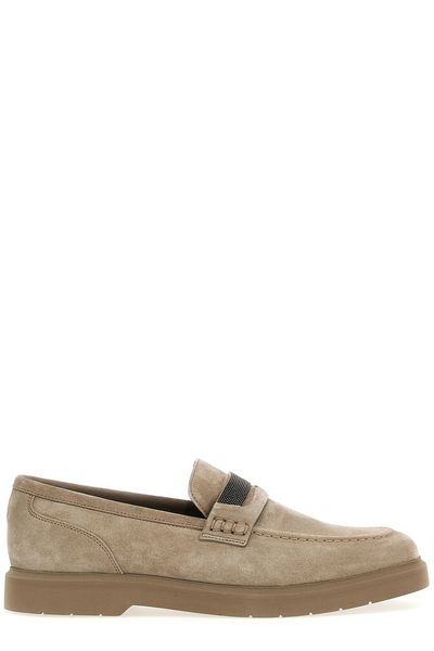 Brunello Cucinelli Embellished Almond Toe Loafers