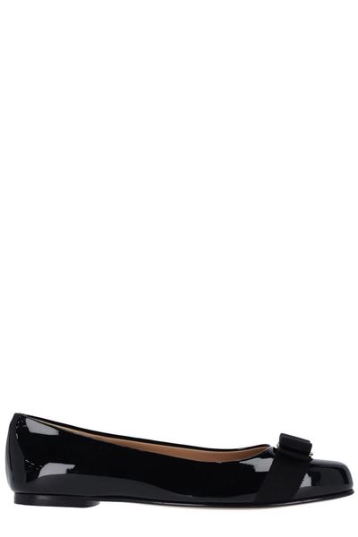 Ferragamo Varina Bow Detail Ballet Flats