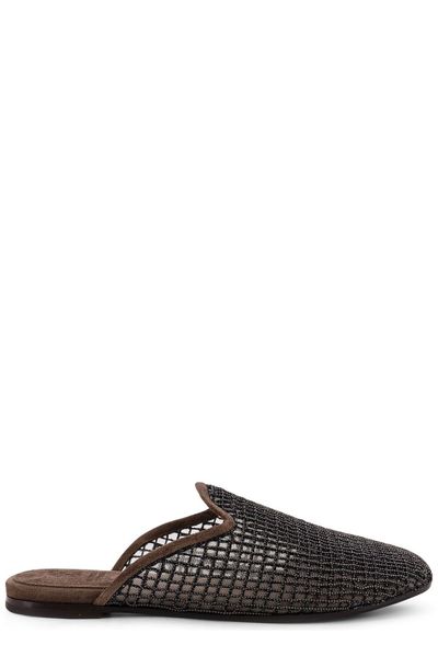 Brunello Cucinelli Embellished Slip-On Sandals