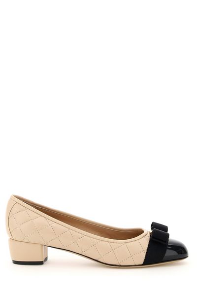 Ferragamo Vara Bow Quilted Pumps