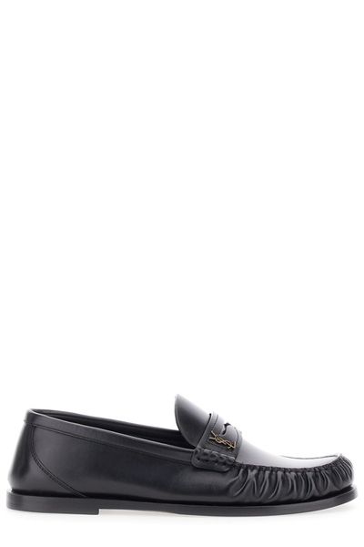 Saint Laurent Laurent Logo Plaque Slip-On Loafers