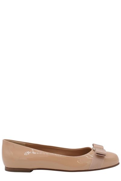 Ferragamo Varina Round Toe Ballet Flats