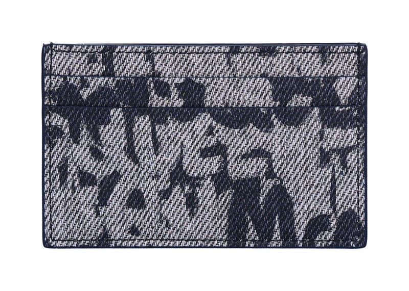 Mcqueen Graffiti Card Holder Blue Grey