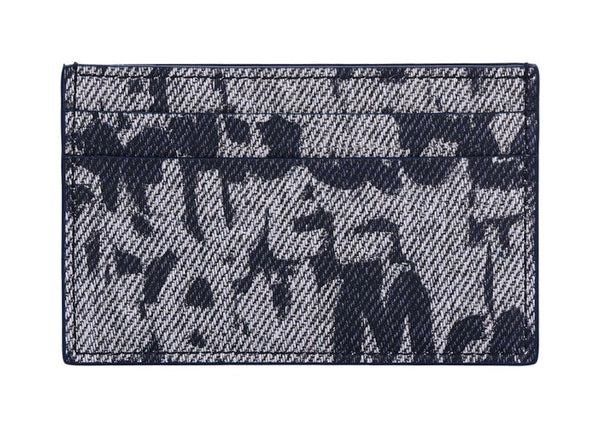 Mcqueen Graffiti Card Holder Blue Grey