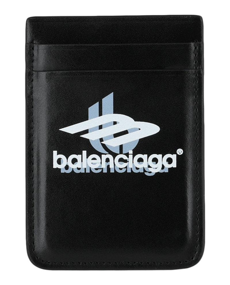 Black White Balenciaga Cash Magnet Card Holder