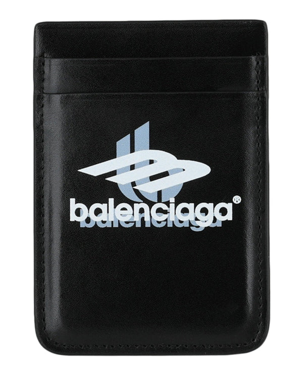 Black White Balenciaga Cash Magnet Card Holder