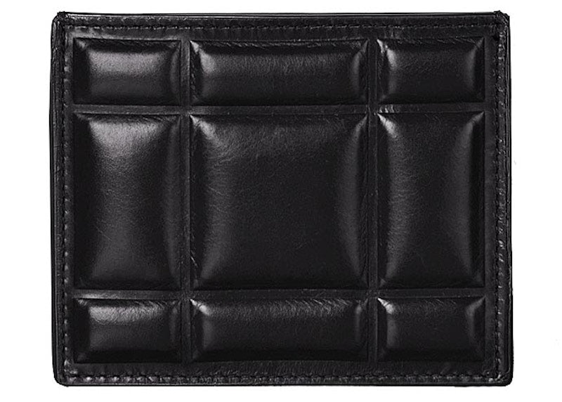 3 Slot Card Case Padded Paper Calf Nero