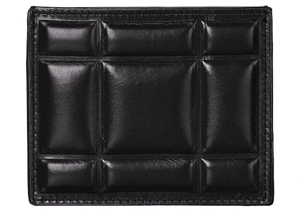 3 Slot Card Case Padded Paper Calf Nero