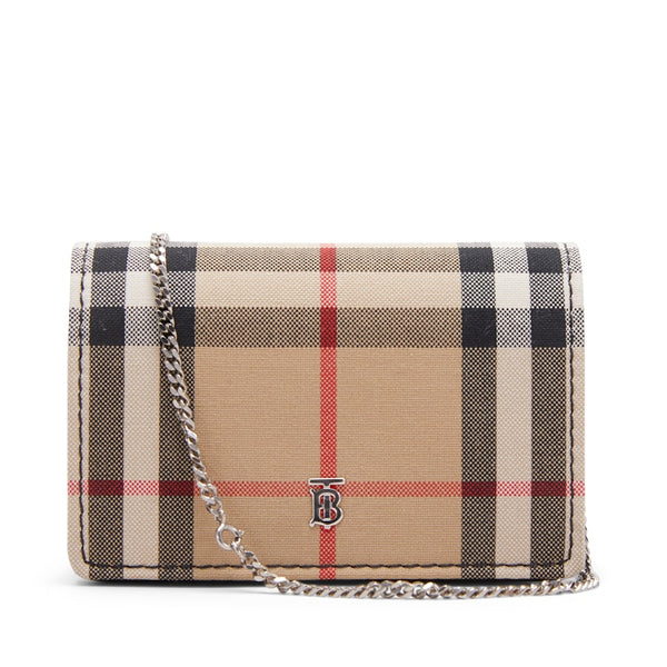 Vintage Check Card Case Black