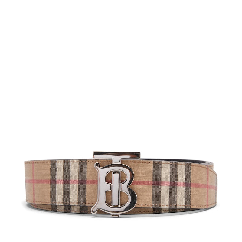 Burberry Reversible Monogram Motif Vintage Check Belt 1.4 Width Archive Beige