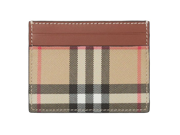 Vintage Check (4 Card Slot) Card Case Tan