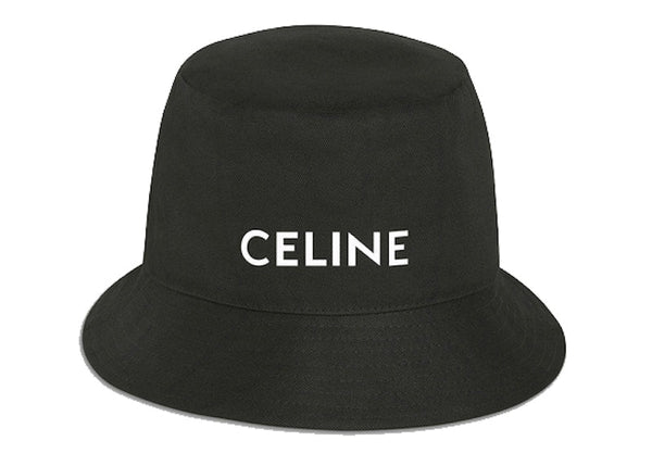 Celine Cotton Bucket Hat Black