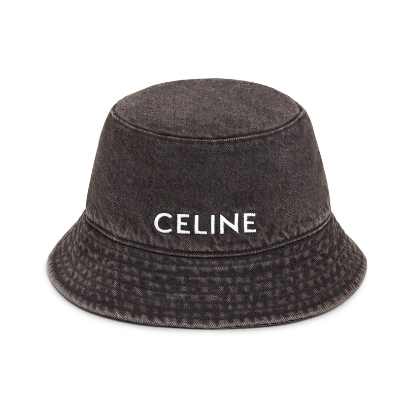 Celine Denim Bucket Hat Black