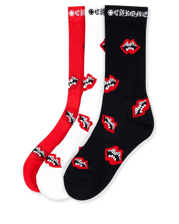 Chrome Hearts 3-Pack Chomper Socks Multicolor