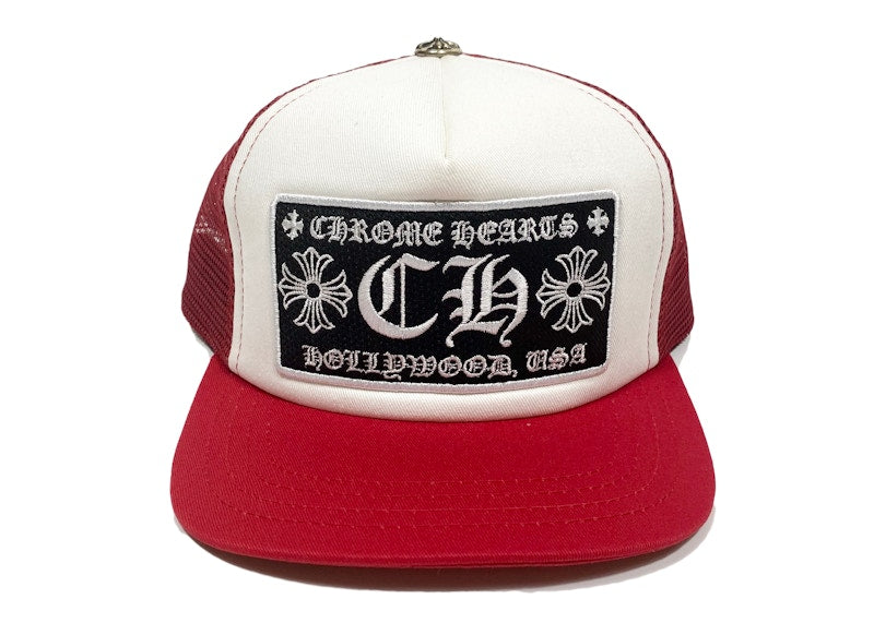 Chrome Hearts CH Hollywood Trucker Hat Red/White