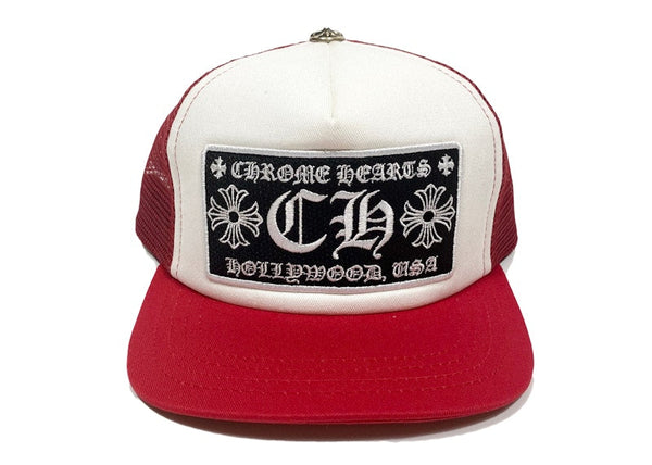 Chrome Hearts CH Hollywood Trucker Hat Red/White