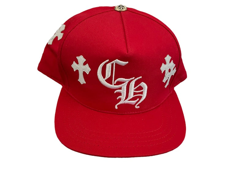 Chrome Hearts Cross Patch Baseball Hat Red
