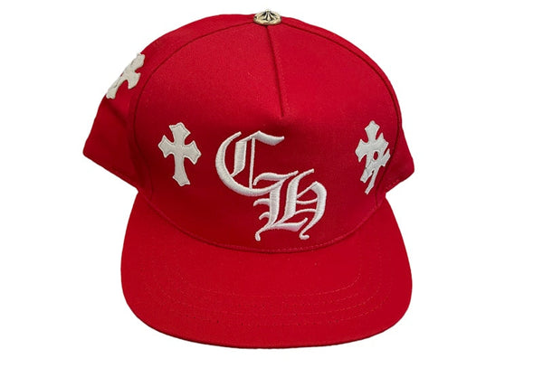 Chrome Hearts Cross Patch Baseball Hat Red