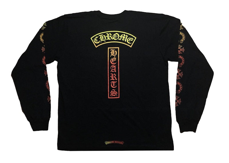 Chrome Hearts Gradient Logo L/S T-Shirt Black/Yellow/Orange