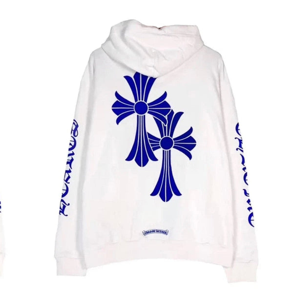 Chrome Hearts LA Exclusive Cross Hoodie White/Blue