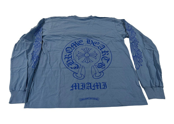 Chrome Hearts Miami Exclusive Long Sleeve T-shirt Blue/Dark Blue