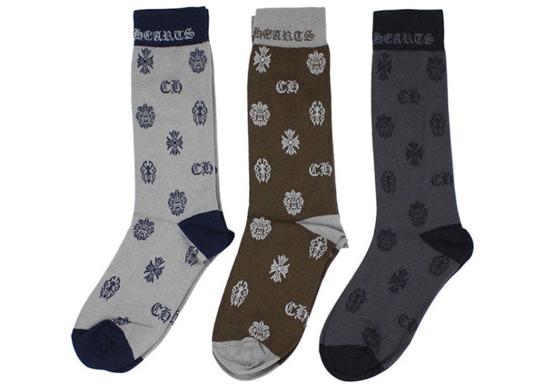 Chrome Hearts Multi Logo Socks (3 Pack) Multi