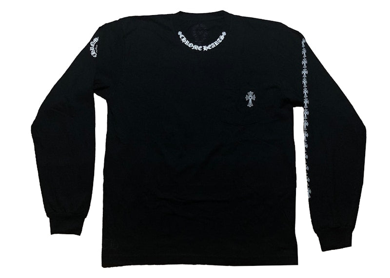 Chrome Hearts Neck Logo Cross Sleeve L/S T-shirt Black