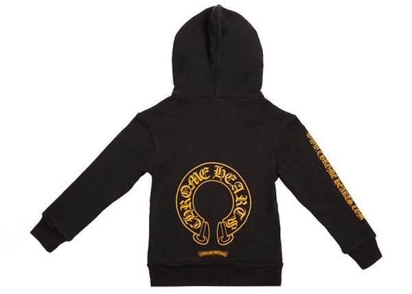 Chrome Hearts Online Exclusive Kids Zip Up Hoodie Black/Yellow