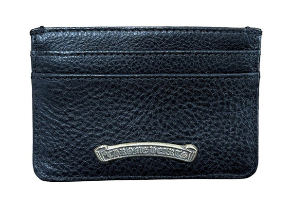 Black Chrome Hearts Scroll Leather Cardholder Black