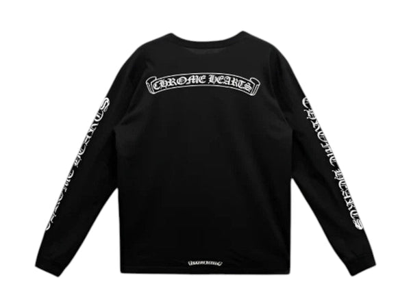 Chrome Hearts Scroll Logo L/S Pocket T-shirt Black