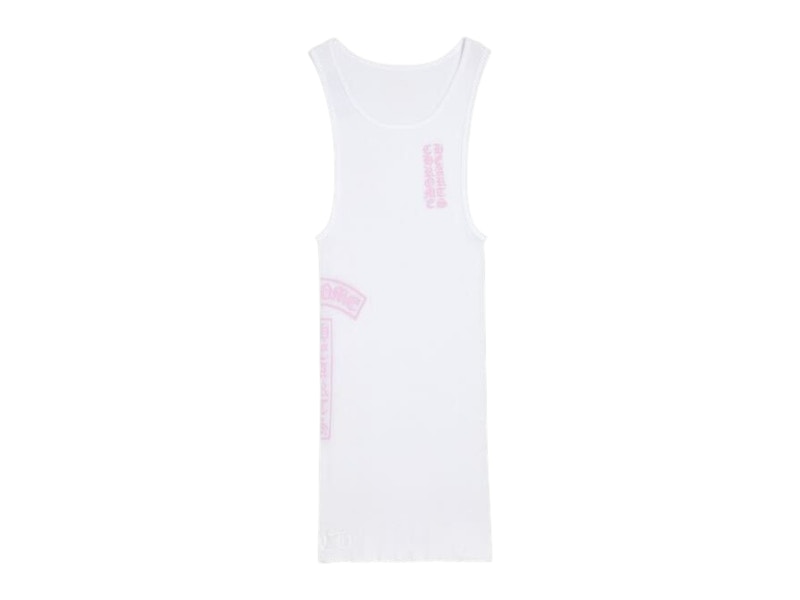 Chrome Hearts T Bar Rib Tank White/Pink