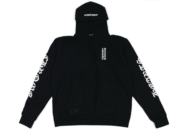 Chrome Hearts Vertical Logo FU Hood Hoodie Black/White