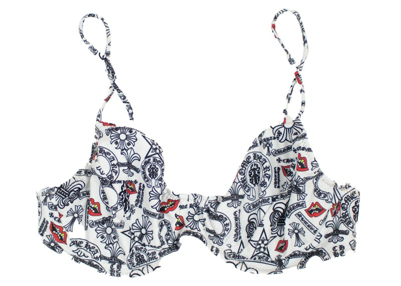 Chrome Hearts Women's Matty Boy Dipped in Blue CH Chomper Konoka Top Bikini Swimsuit Multi