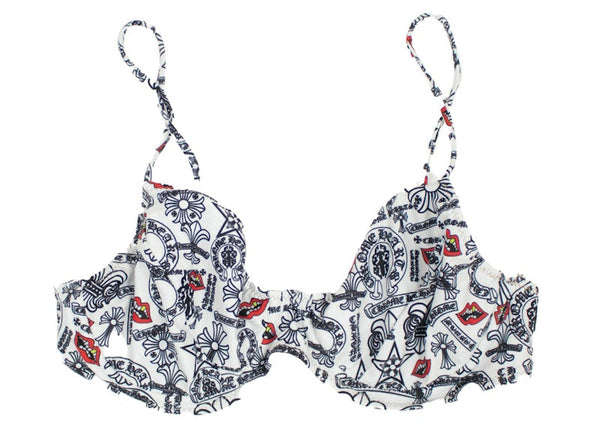Chrome Hearts Women's Matty Boy Dipped in Blue CH Chomper Konoka Top Bikini Swimsuit Multi