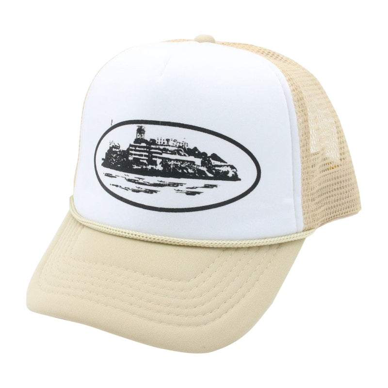 Corteiz Alcatraz Trucker Hat Creme De La Creme
