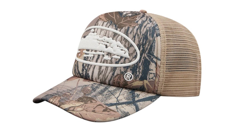 Corteiz Island Puff Print Trucker Hat Forest Camo