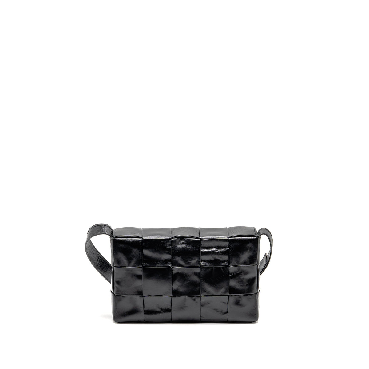 BOTTEGA VENETA CASSETTE MESSENGER BAG CALFSKIN BLACK SHW