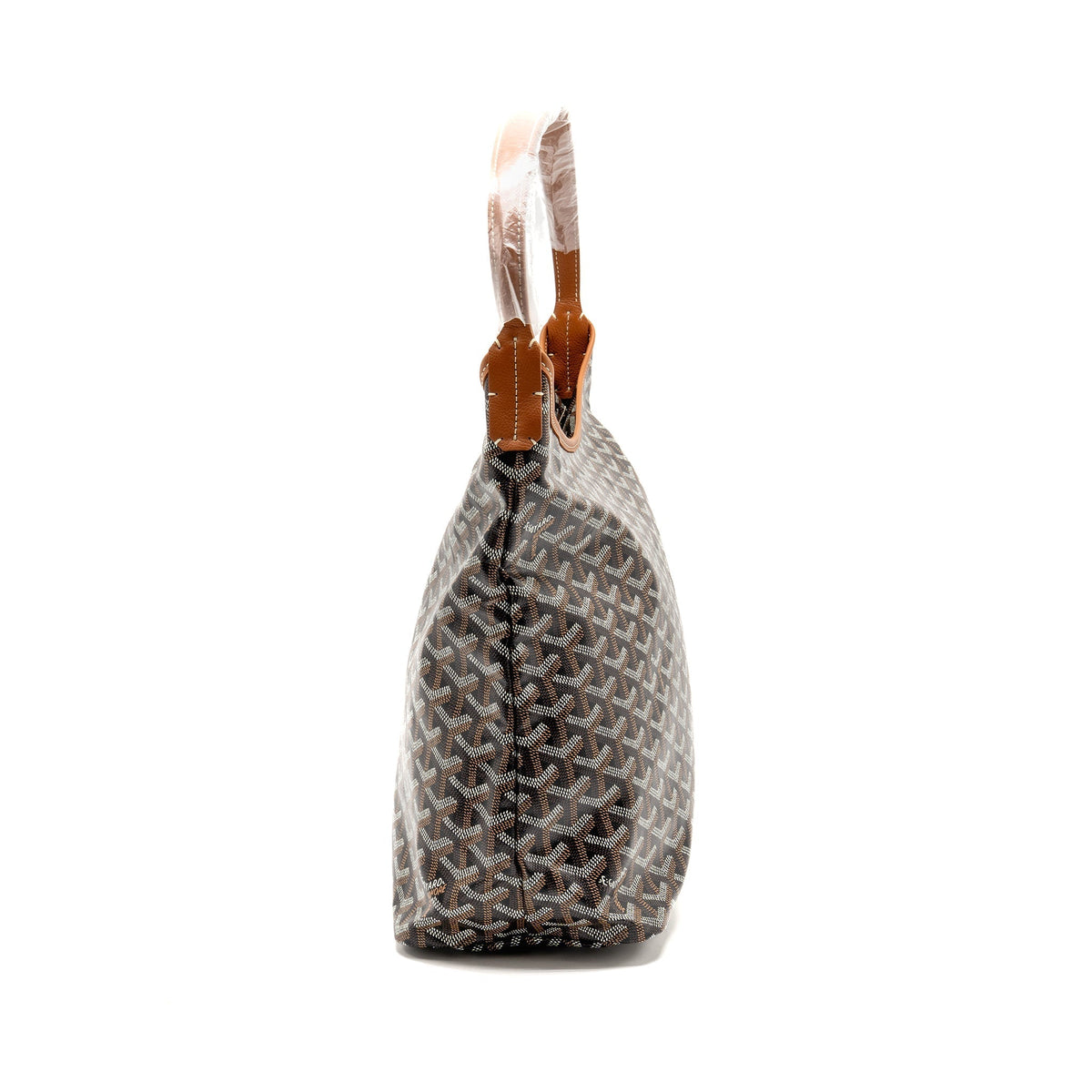 GOYARD BOHEME PM HOBO BAG GOYARDINE CANVAS/CALFSKIN BLACK/NATUREL SHW