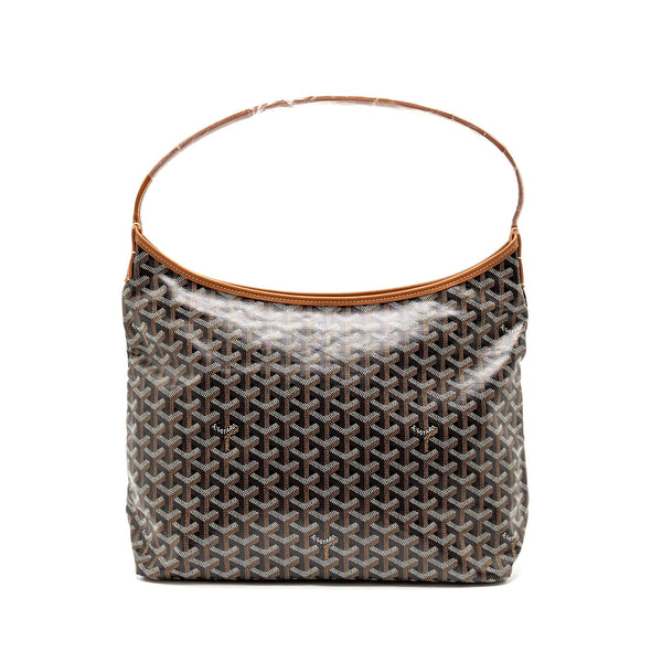 GOYARD BOHEME PM HOBO BAG GOYARDINE CANVAS/CALFSKIN BLACK/NATUREL SHW