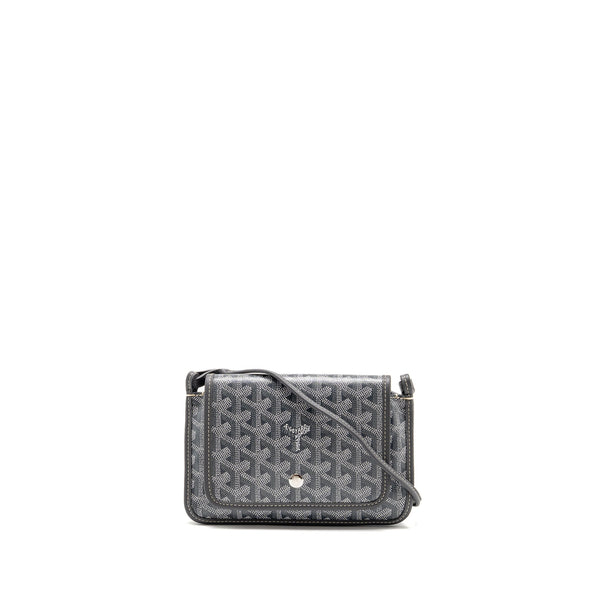 GOYARD PORTEFEUILLE POCHETTE PLUMET GOYARDINE CANVAS / CALFSKIN GREY SHW