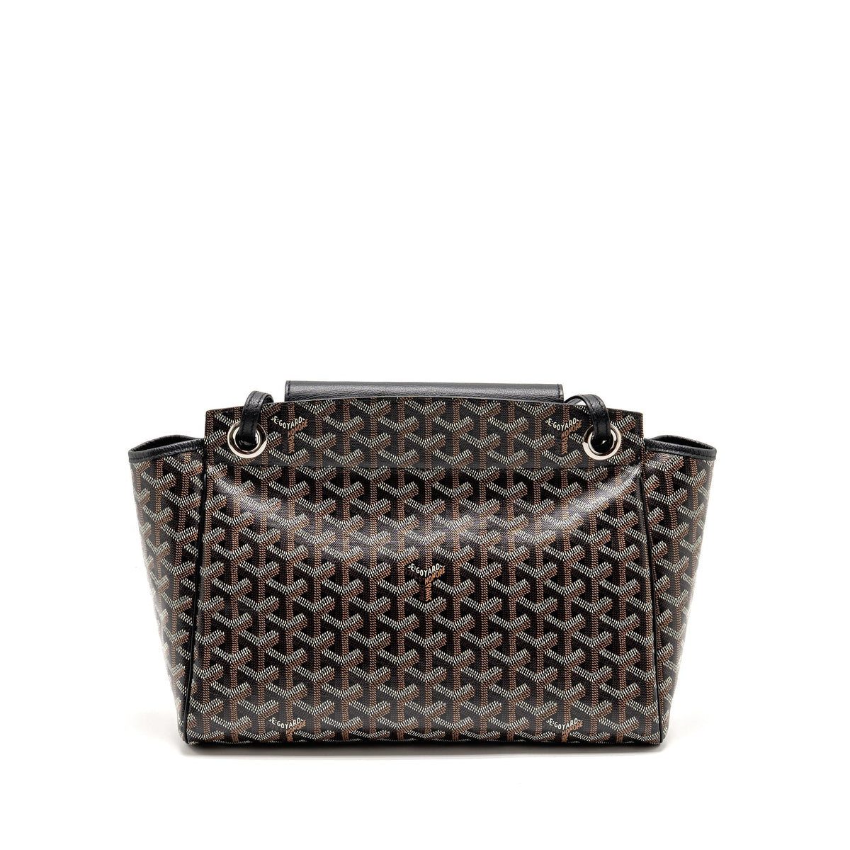 GOYARD ROUETTE TOTE BAG GOYARDLINE CANVAS/CALFSKIN BLACK SHW