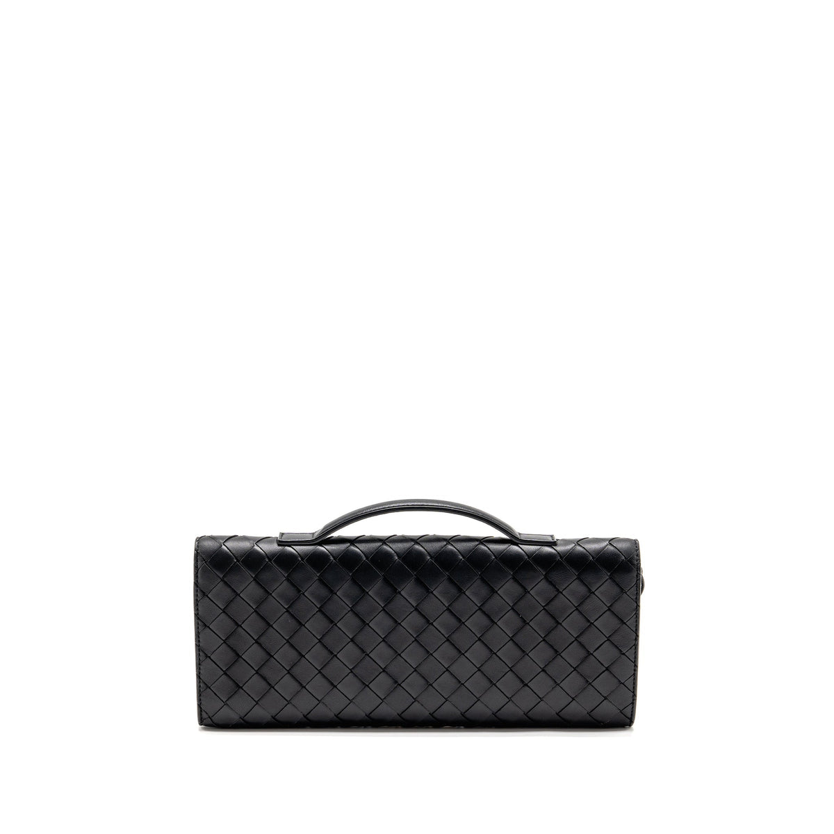 BOTTEGA VENETA ANDIAMO CLUTCH INTRECCIATO CALFSKIN BLACK GHW